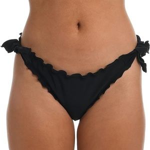 HOBIE womens black cheeky Side Tie Merrow Hipster Bikini swim bottoms NWT